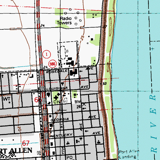 Topographic Map of Parish Governing Authority District 5, LA