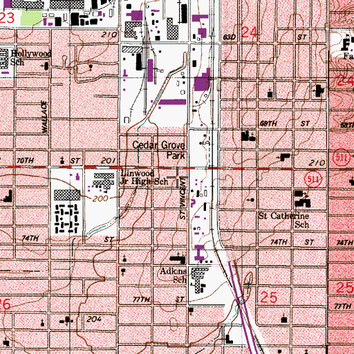 Topographic Map of Parish Governing Authority District 6, LA