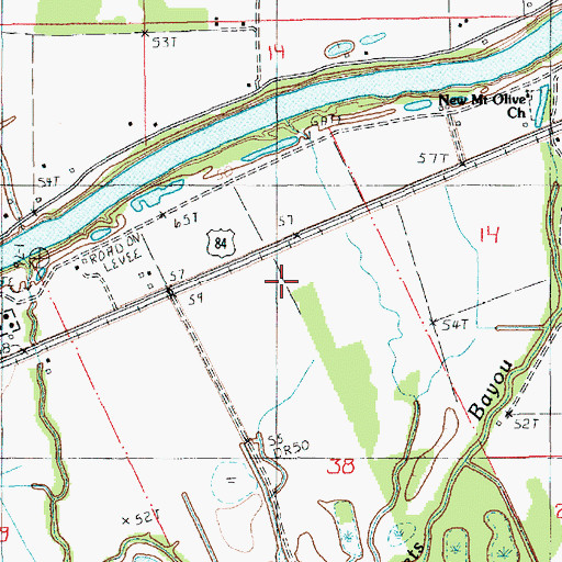 Topographic Map of Parish Governing Authority District 6, LA