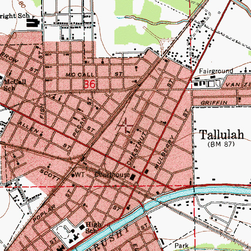 Topographic Map of Parish Governing Authority District 6, LA