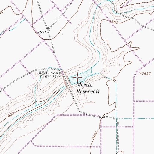 Topographic Map of Mesito Reservoir, CO
