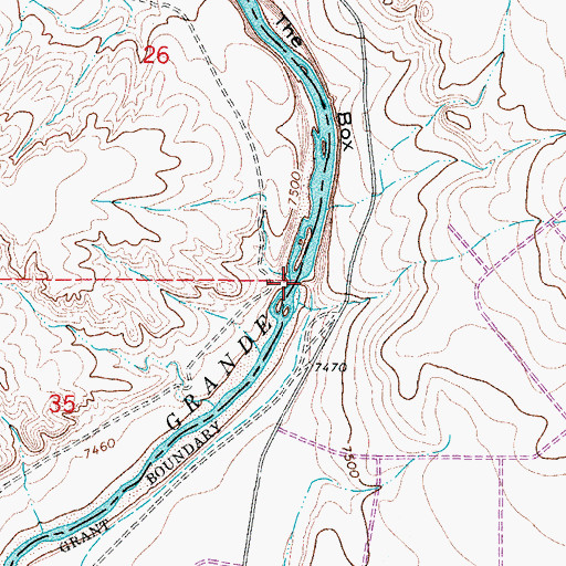 Topographic Map of The Box, CO