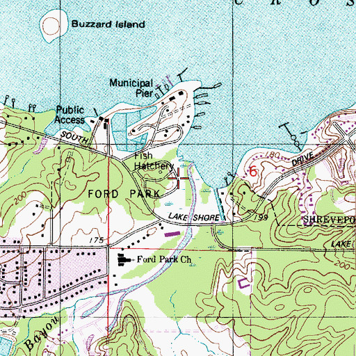Topographic Map of Parish Governing Authority District 7, LA