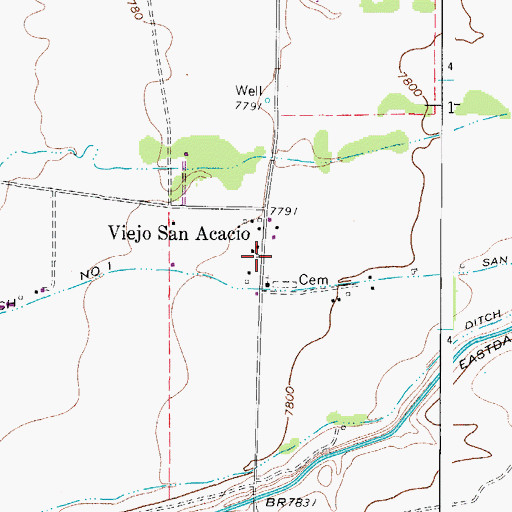 Topographic Map of Viejo San Acacio, CO