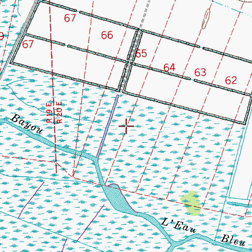 Topographic Map of Parish Governing Authority District 7, LA