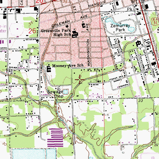Topographic Map of Parish Governing Authority District 7, LA