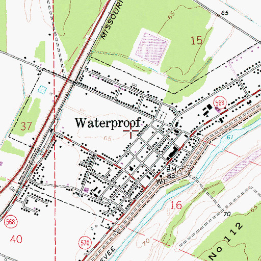 Topographic Map of Parish Governing Authority District 7, LA