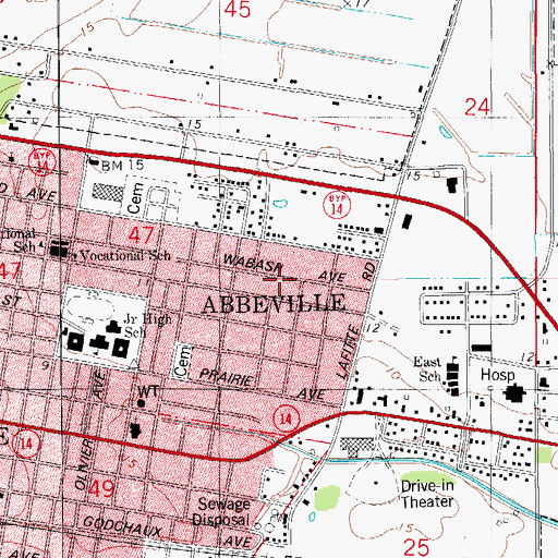 Topographic Map of Parish Governing Authority District 7, LA