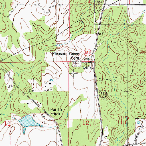 Topographic Map of Parish Governing Authority District 7, LA