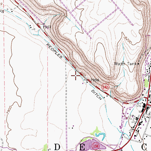 Topographic Map of San Luis Peoples Ditch, CO