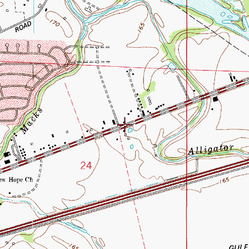 Topographic Map of Parish Governing Authority District 8, LA