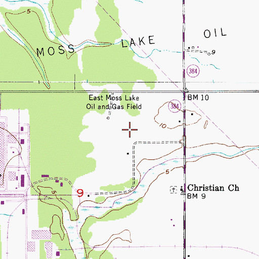 Topographic Map of Parish Governing Authority District 8, LA
