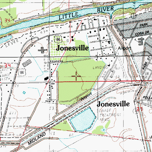 Topographic Map of Parish Governing Authority District 8, LA