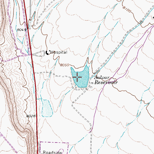 Topographic Map of Salzar Reservoir, CO
