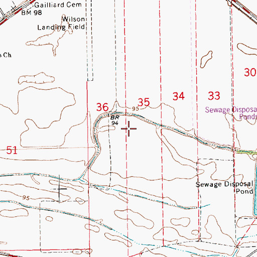 Topographic Map of Parish Governing Authority District 8, LA