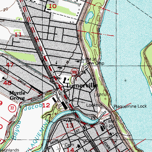 Topographic Map of Parish Governing Authority District 8, LA