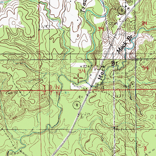 Topographic Map of Parish Governing Authority District 8, LA