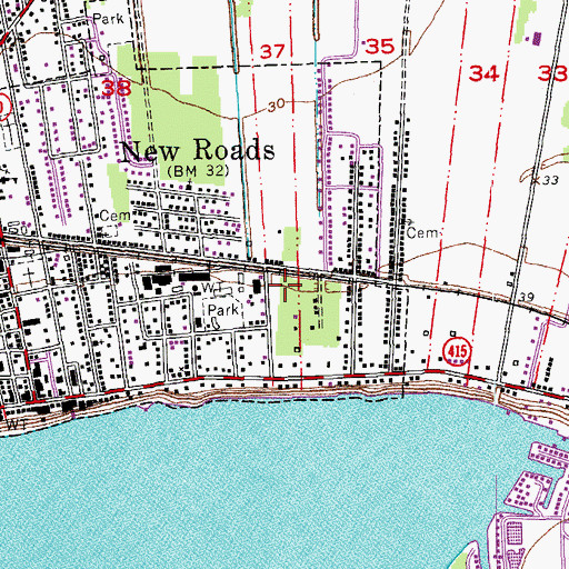 Topographic Map of Parish Governing Authority District 8, LA