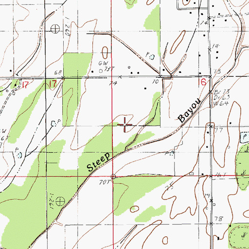 Topographic Map of Parish Governing Authority District 8, LA