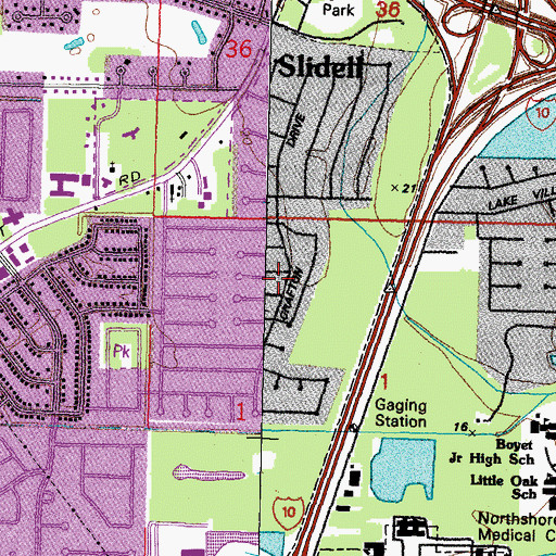Topographic Map of Parish Governing Authority District 8, LA