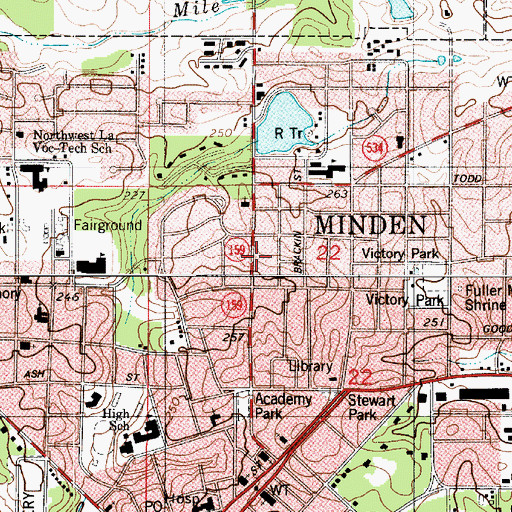 Topographic Map of Parish Governing Authority District 8, LA