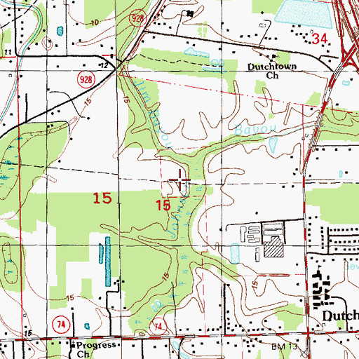 Topographic Map of Parish Governing Authority District 8, LA