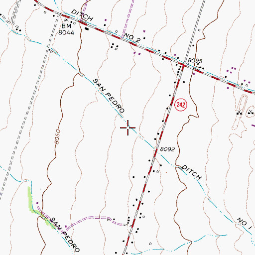 Topographic Map of San Pedro Ditch Number 1, CO