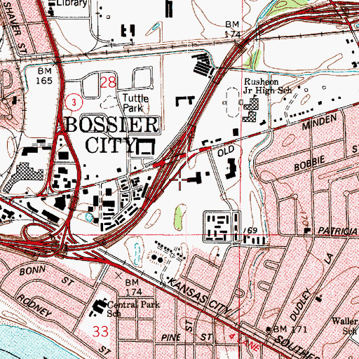 Topographic Map of Parish Governing Authority District 9, LA
