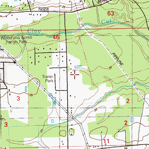 Topographic Map of Parish Governing Authority District 9, LA