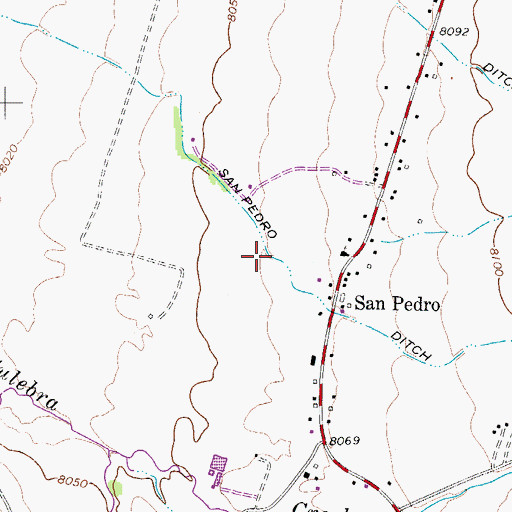 Topographic Map of San Pedro Ditch Number 2, CO