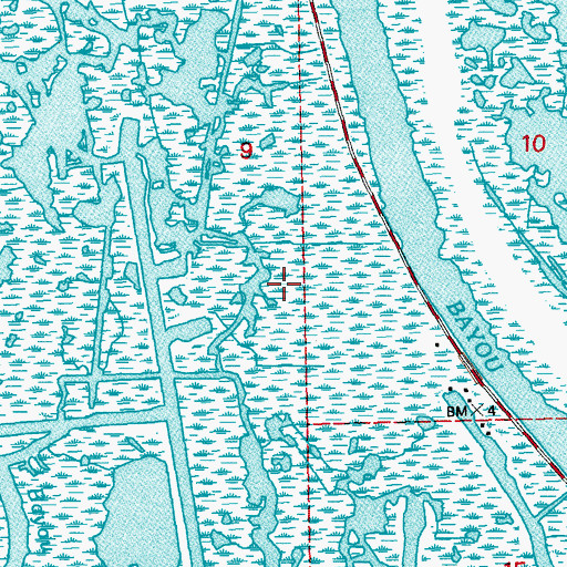 Topographic Map of Parish Governing Authority District 9, LA