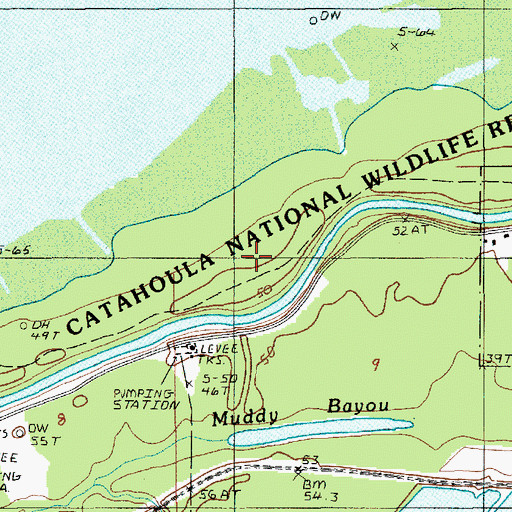 Topographic Map of Parish Governing Authority District 9, LA