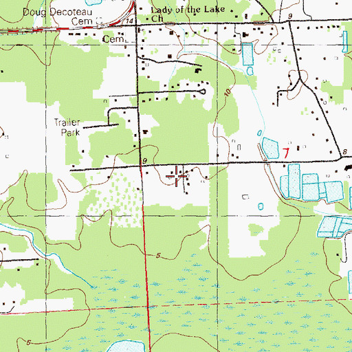 Topographic Map of Parish Governing Authority District 9, LA