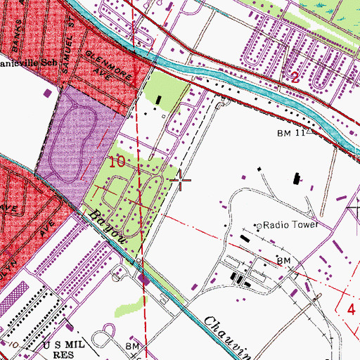 Topographic Map of Parish Governing Authority District A (historical), LA