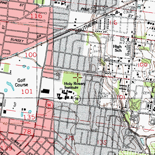 Topographic Map of Parish Governing Authority District C, LA