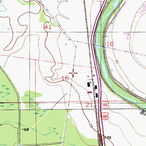 Topographic Map of Parish Governing Authority District C, LA