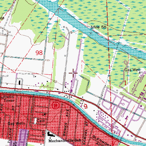Topographic Map of Parish Governing Authority District D (historical), LA