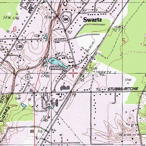 Topographic Map of Parish Governing Authority District E, LA