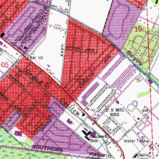Topographic Map of Parish Governing Authority District E (historical), LA