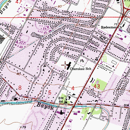Topographic Map of Parish Governing Authority District G, LA