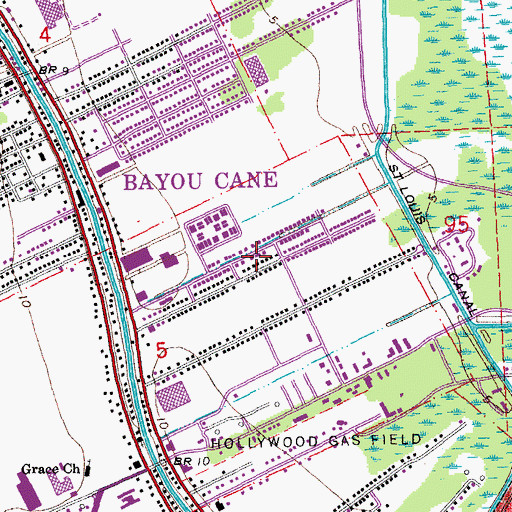 Topographic Map of Parish Governing Authority District K (historical), LA