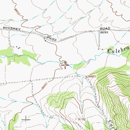 Topographic Map of Cuchilla Alta Creek, CO