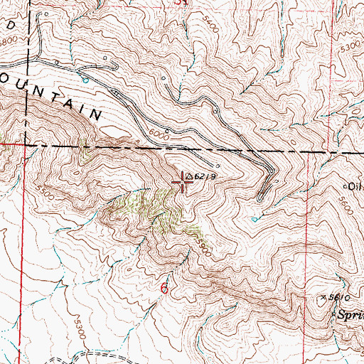Topographic Map of Black Mountain, WY