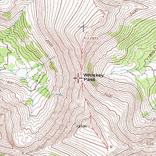 Topographic Map of Whiskey Pass, CO