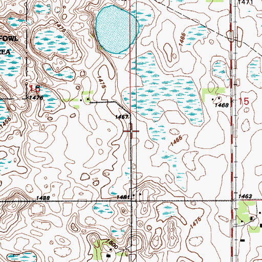 Topographic Map of Township of North Creel, ND