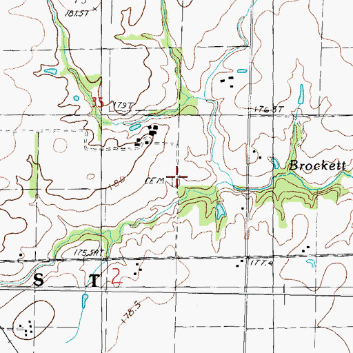 Topographic Map of Drysdale Cemetery, IL