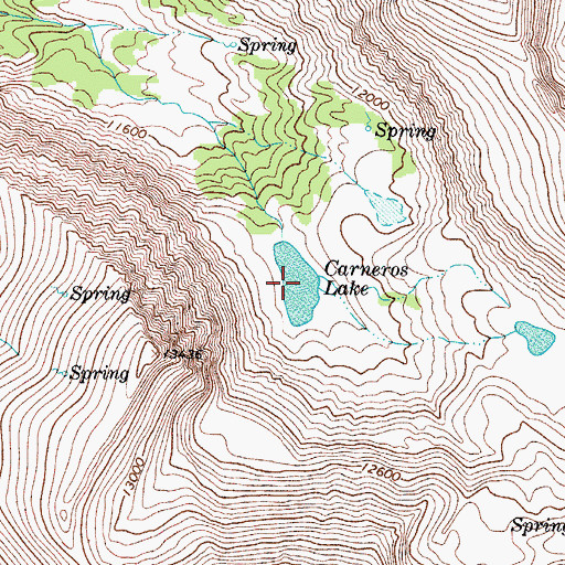 Topographic Map of Carneros Lake, CO