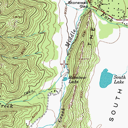 Topographic Map of Duling Creek, CO