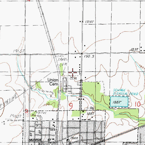 Topographic Map of Saint Clare Catholic Cemetery, IL