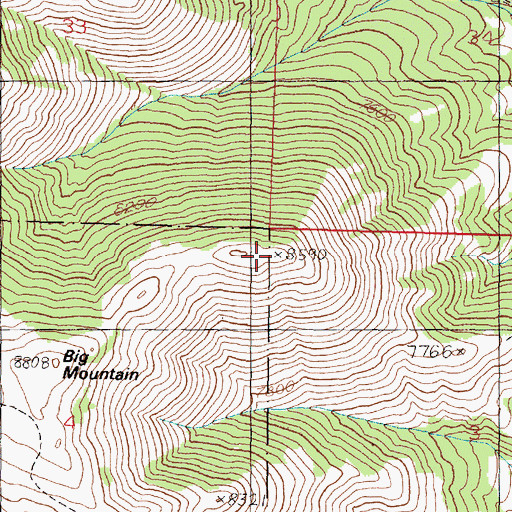 Topographic Map of Grassy Mountain, MT